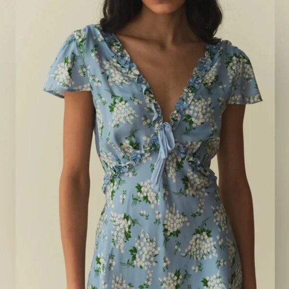 Doen Tayla Dress in Sky May Bell Floral SZ S - Picture 4 of 8